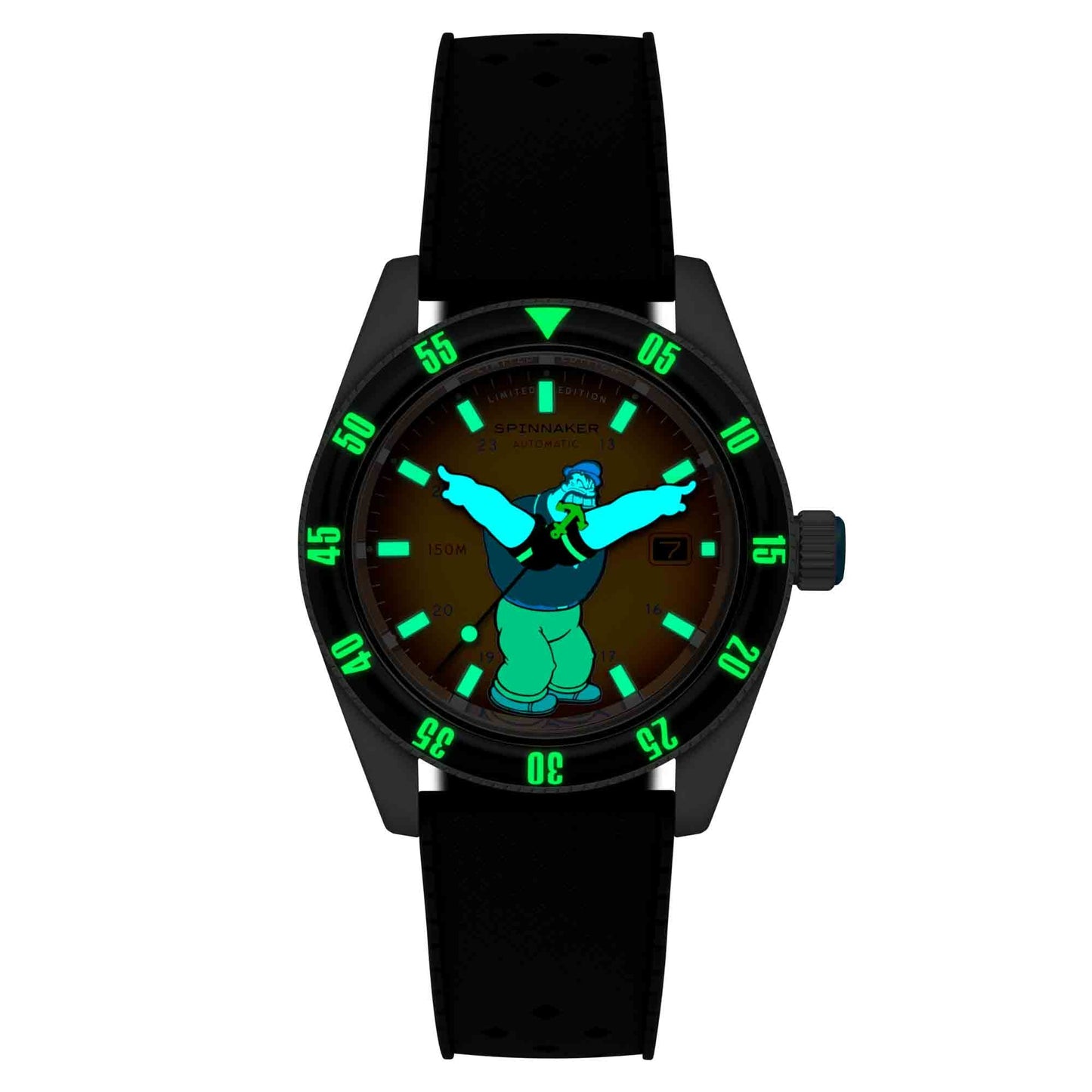 Spinnaker Fleuss Automatic Popeye Bronemies Brutus Yellow Limited Edition