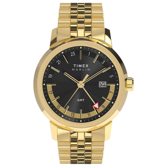 Timex Marlin Quartz GMT 40mm Black Gold SS